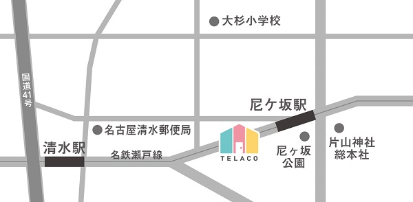 TELACO尼ケ坂校　地図